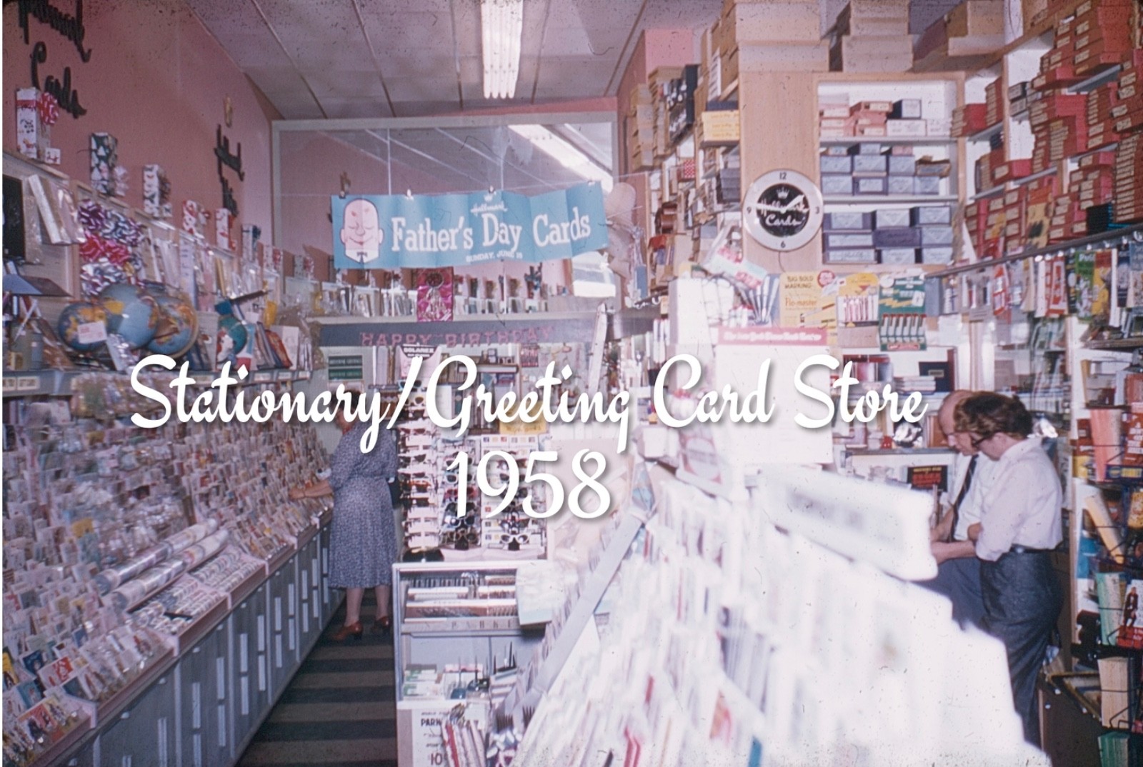 35mm slide Stationary/Greeting Card Store - 1958 (BB)