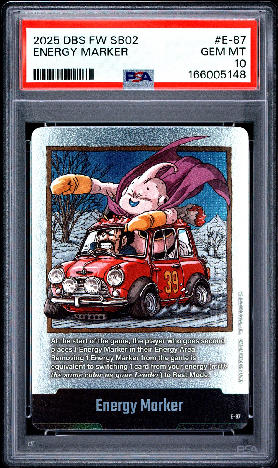 DRAGON BALL SUPER CARD GAME FUSION WORLD MANGA BOOSTER 02 ENERGY MARKER PSA 10