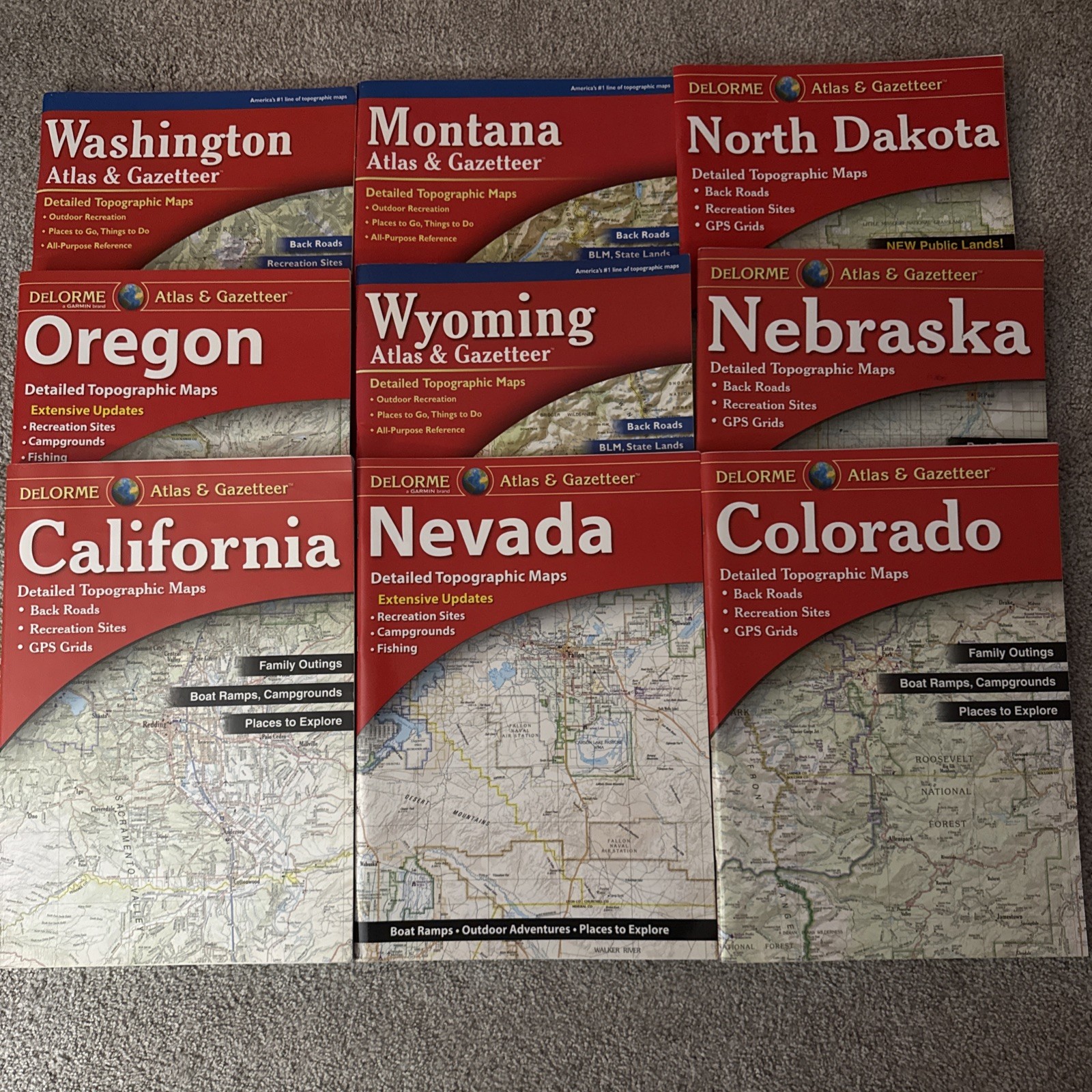 Lot 9 Gazetteer Atlas State Maps CA CO NV NE ND WY OR WA MO Topographic Roads Lot 9 Gazetteer Atlas State Maps CA CO NV NE ND WY OR WA MO Topographic Roads