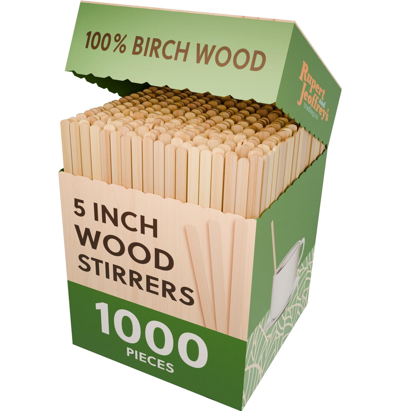1,000 Count Birch Wood Stir Sticks for Coffee Bar, Wooden Stir Sticks for Cof...