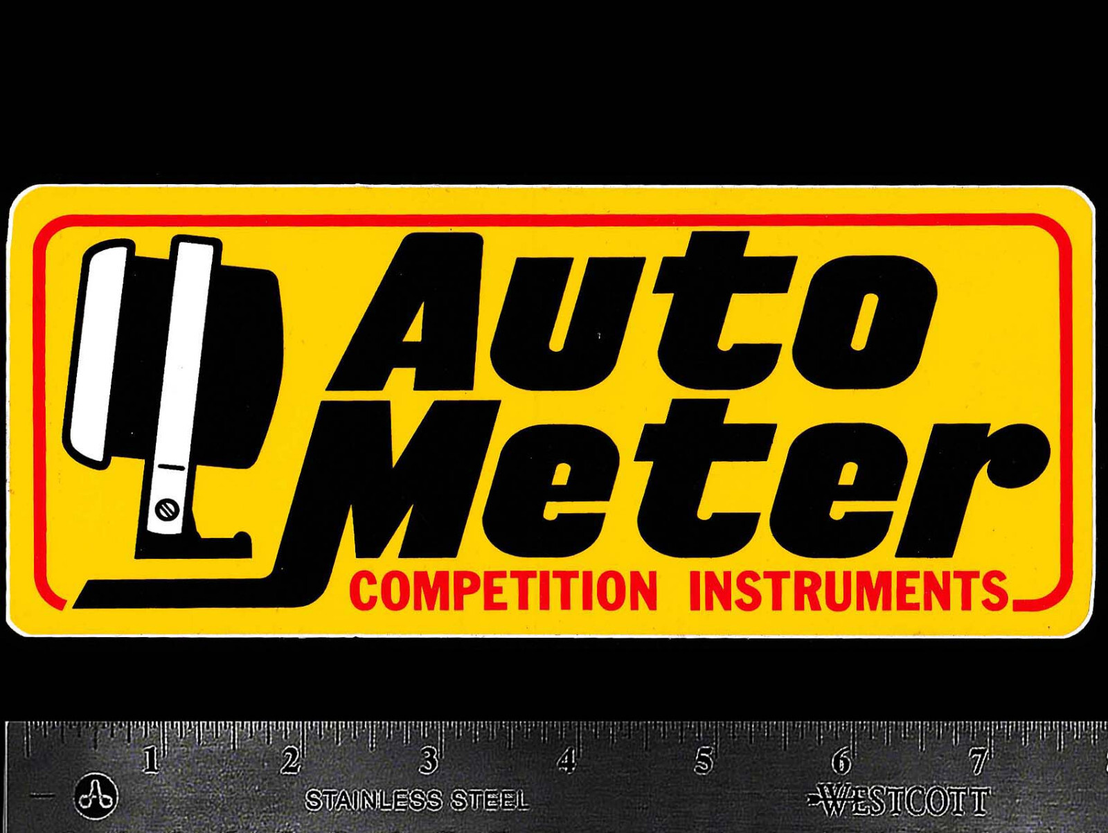 AUTO METER Competition Instruments - Original Vintage Racing Decal/Sticker 7.75” AUTO METER Competition Instruments - Original Vintage Racing Decal/Sticker 7.75”