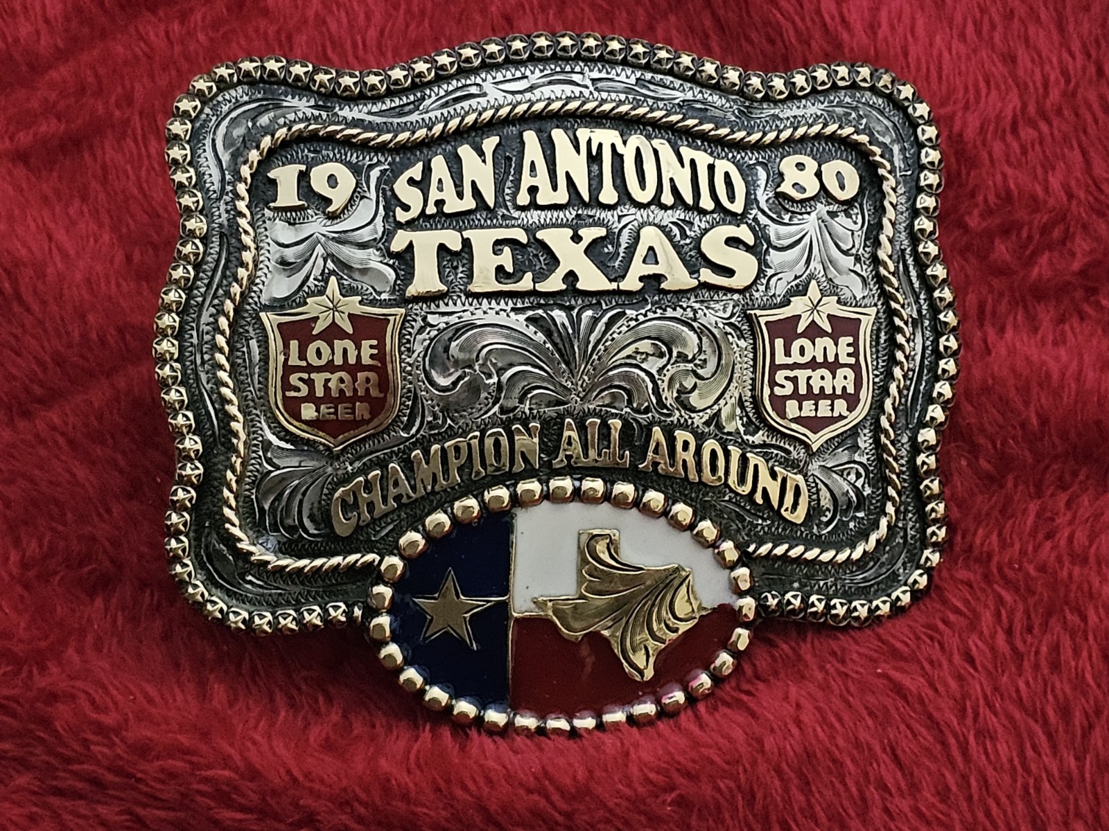 Lone Star All Around☆1980☆ RODEO X~TREME CHAMPION☆Texas☆TROPHY BUCKLE☆Rare☆T17