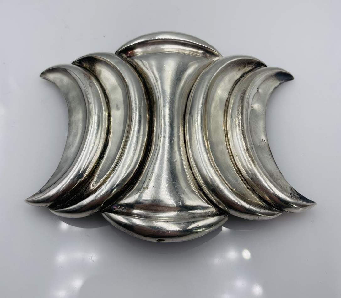 Antonio Pineda Vintage Mexican Sterling Silver Large 2 Piece Belt Buckle
