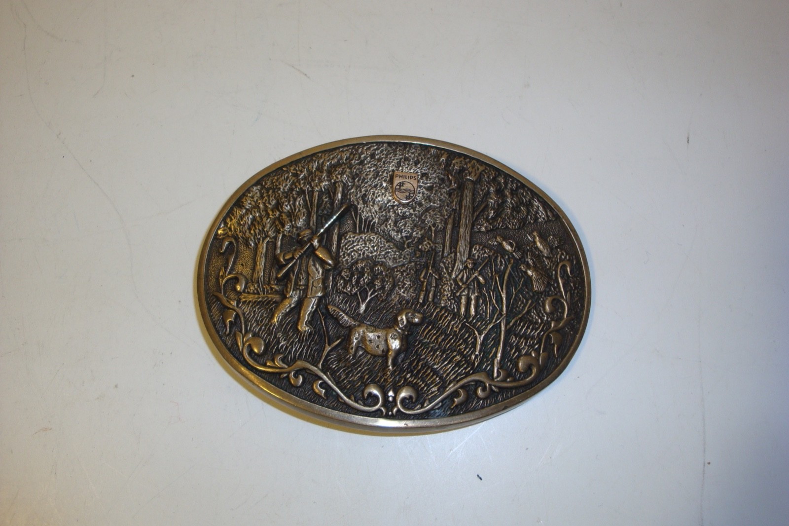 Vintage O.C.Tanner brass belt buckle with 10K gold emblem Phillips Company Vintage O.C.Tanner brass belt buckle with 10K gold emblem Phillips Company