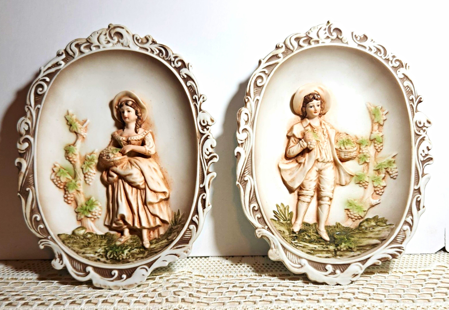 Pair of Lefton China Wall Plaques  KW 6967