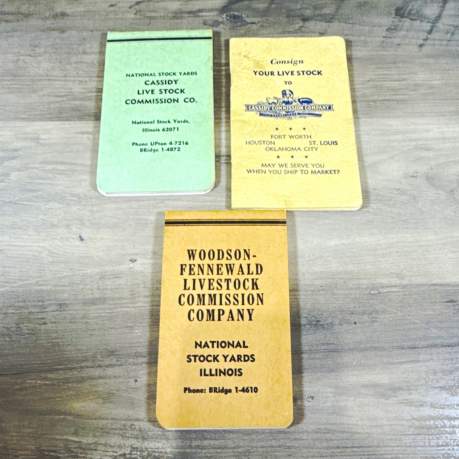 Vintage Cassidy & Woodson-Fennewald Pocket Notebooks 1956-1967