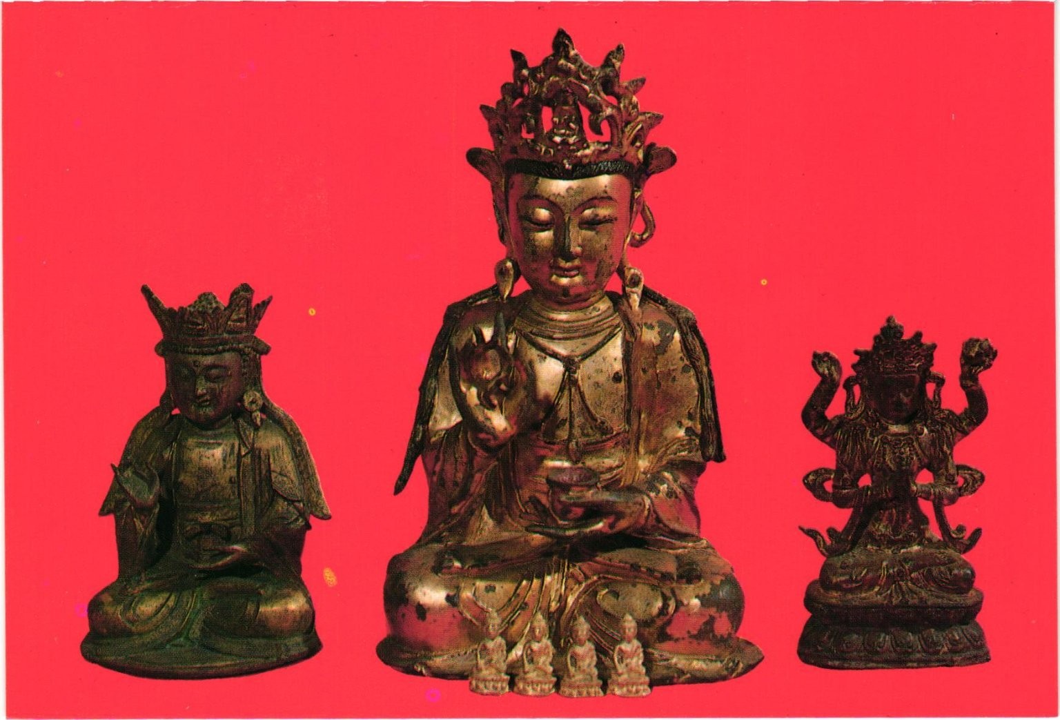 Shanghai Jade Buddha Temple Tang Dynasty Bronze Statues Postcard Shanghai Jade Buddha Temple Tang Dynasty Bronze Statues Postcard