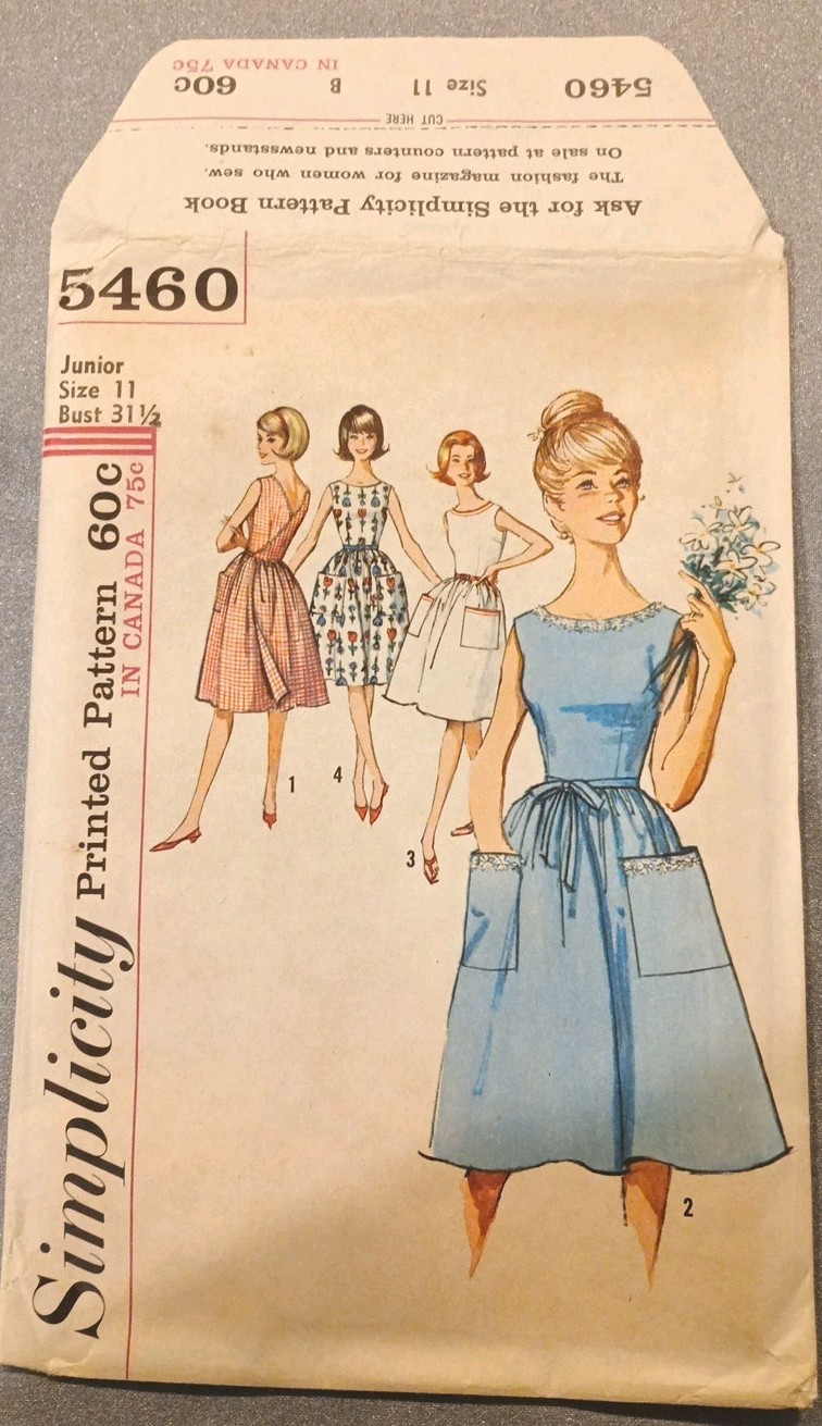 Simplicity 5460 Junior Wrap Dress Sz 11 B 31.5\