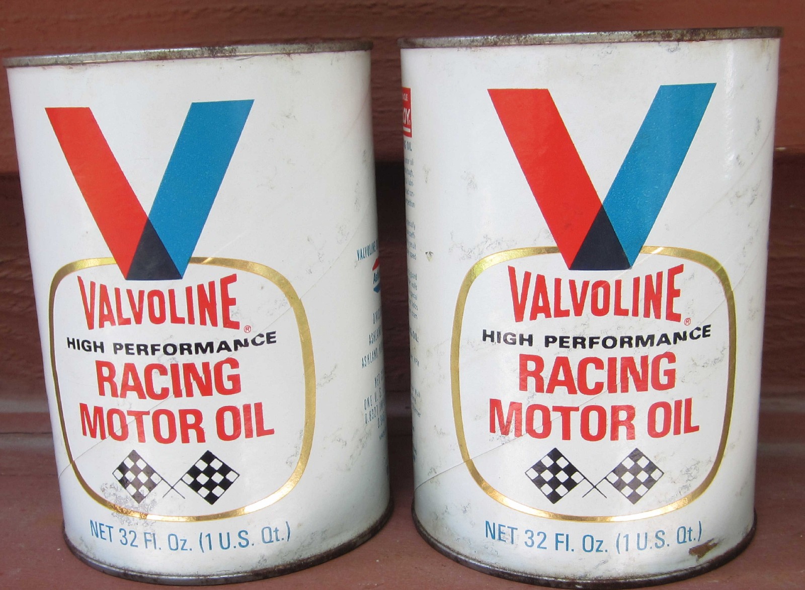 VINTAGE VALVOLINE 40W RACING OIL - 2 FULL CANS - 