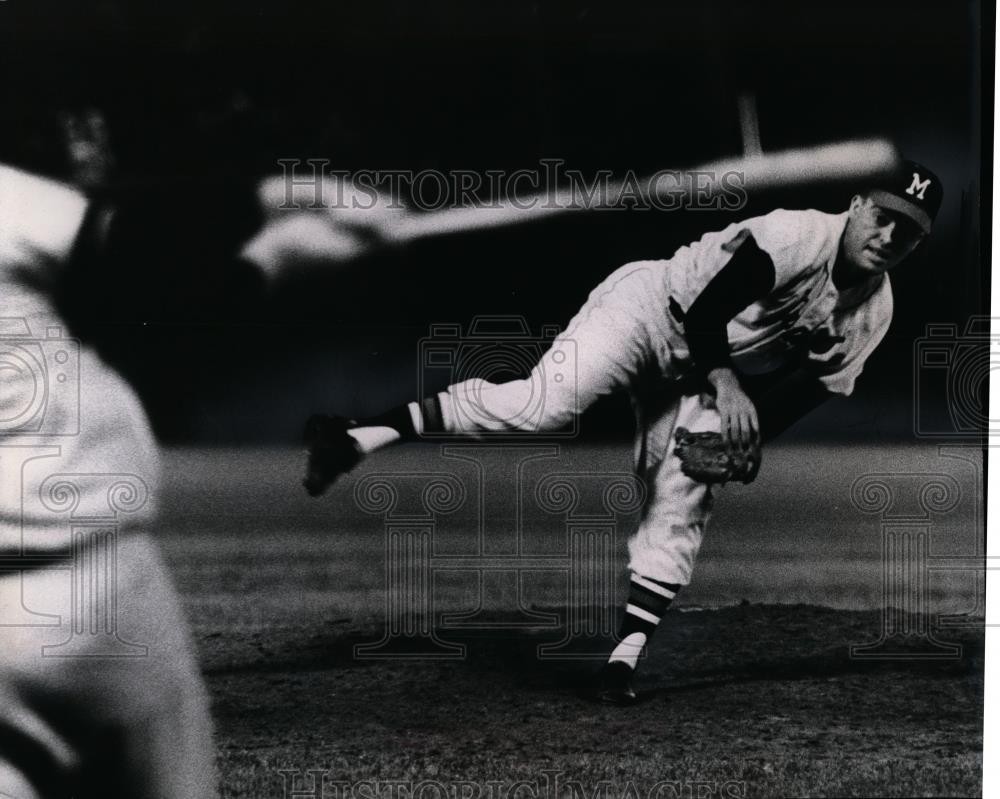 1964 Press Photo Pitching delivery of Hank Fischer - mjs02667 1964 Press Photo Pitching delivery of Hank Fischer - mjs02667