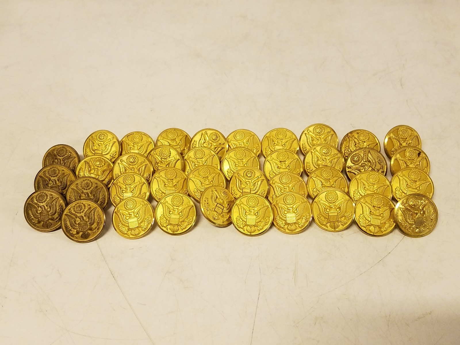 Vintage/Antique Lot of 39 Army Uniform Buttons (31)Waterbury Button Co.