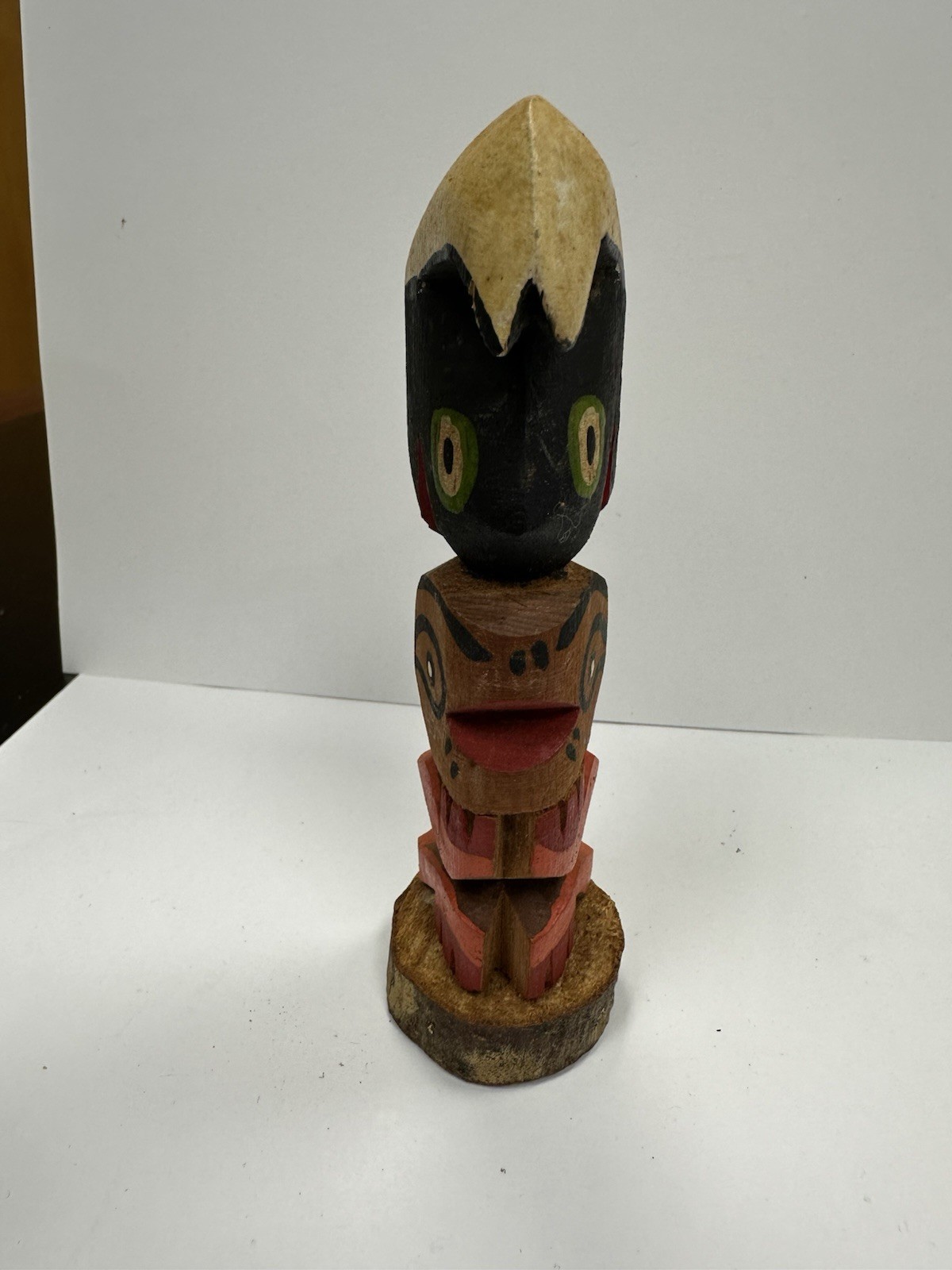 Vintage Alaskan Hand Carved Totem Hand Painted 5 1/2” Vintage Alaskan Hand Carved Totem Hand Painted 5 1/2”