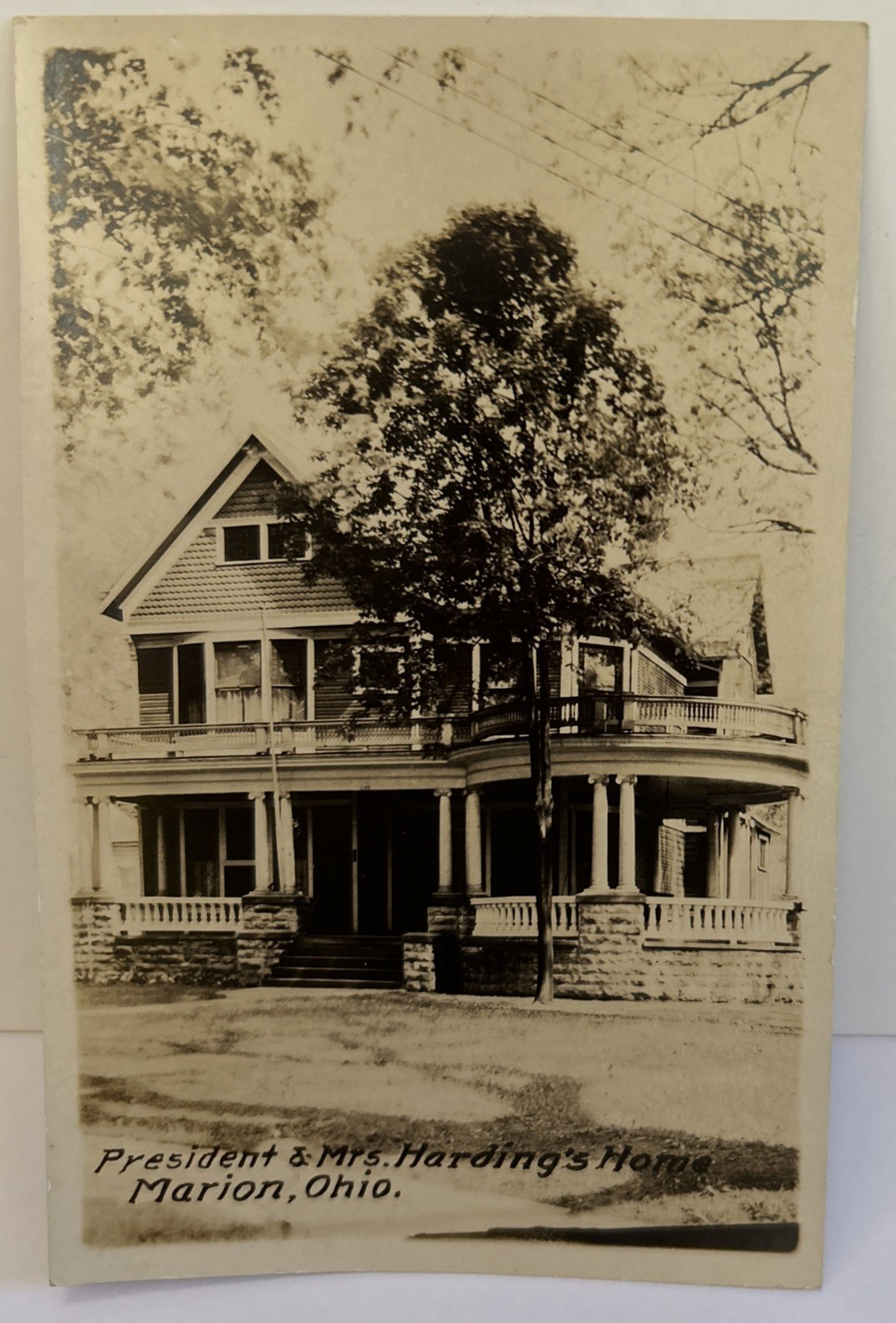 1921 Rppc Marion, Ohio President and Mrs. Harding‘s home victorian house