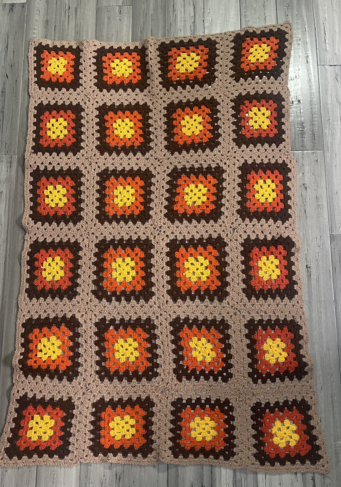 Vintage/Retro/Hippy Preowned Granny Square Multicolor Afghan Crochet - 36”x 60” Vintage/Retro/Hippy Preowned Granny Square Multicolor Afghan Crochet - 36”x 60”