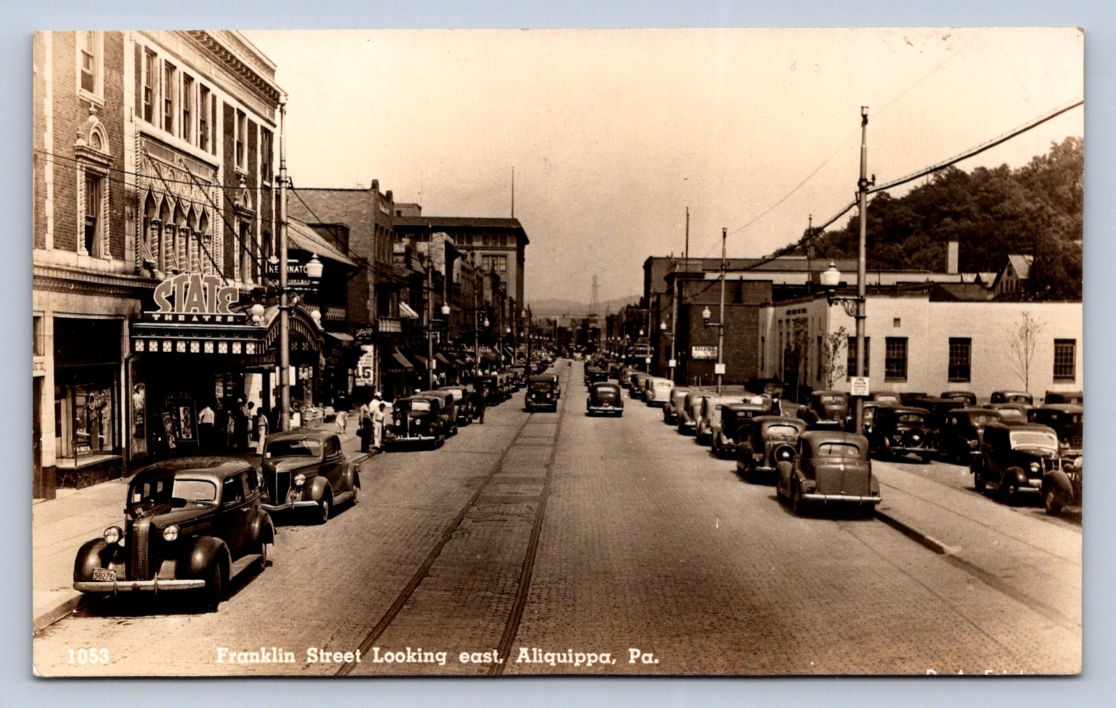 J95/ Aliquippa Pennsylvania RPPC Postcard c1940s Franklin St Stores  19