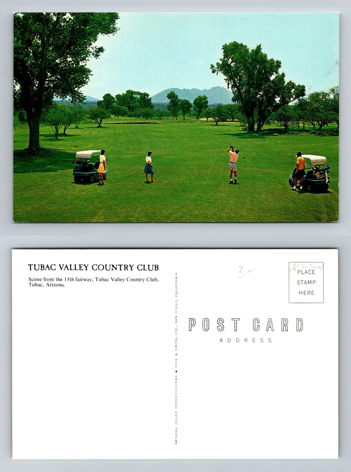 Tubac, AZ-Arizona, Valley Country Club Golf 13th Fairway Vintage Postcard Tubac, AZ-Arizona, Valley Country Club Golf 13th Fairway Vintage Postcard