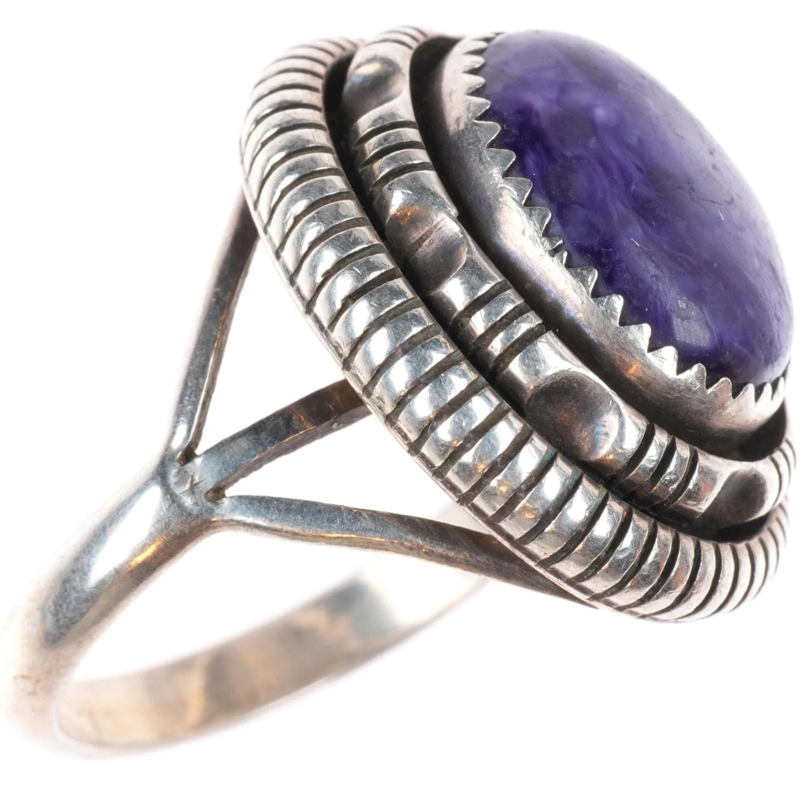 sz7 vintage Johnson Navajo sterling silver purple Charoite ring sz7 vintage Johnson Navajo sterling silver purple Charoite ring