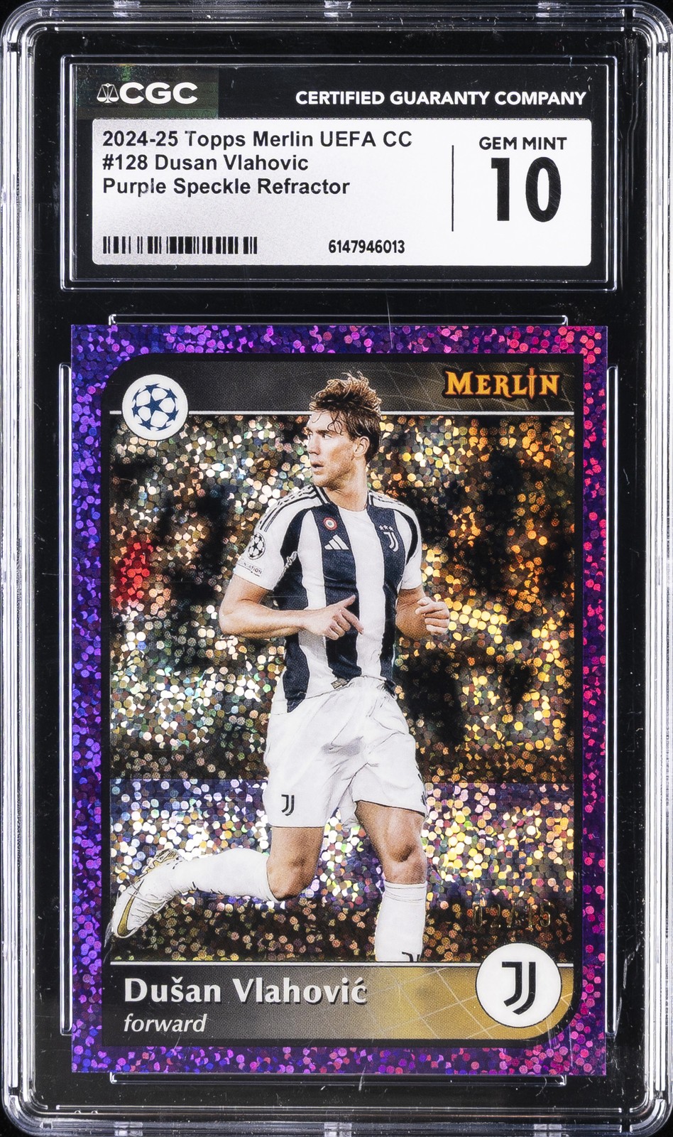 2024-25 TOPPS MERLIN UEFA CC #128 DUSAN VLAHOVIC CGC 10 GEM MINT