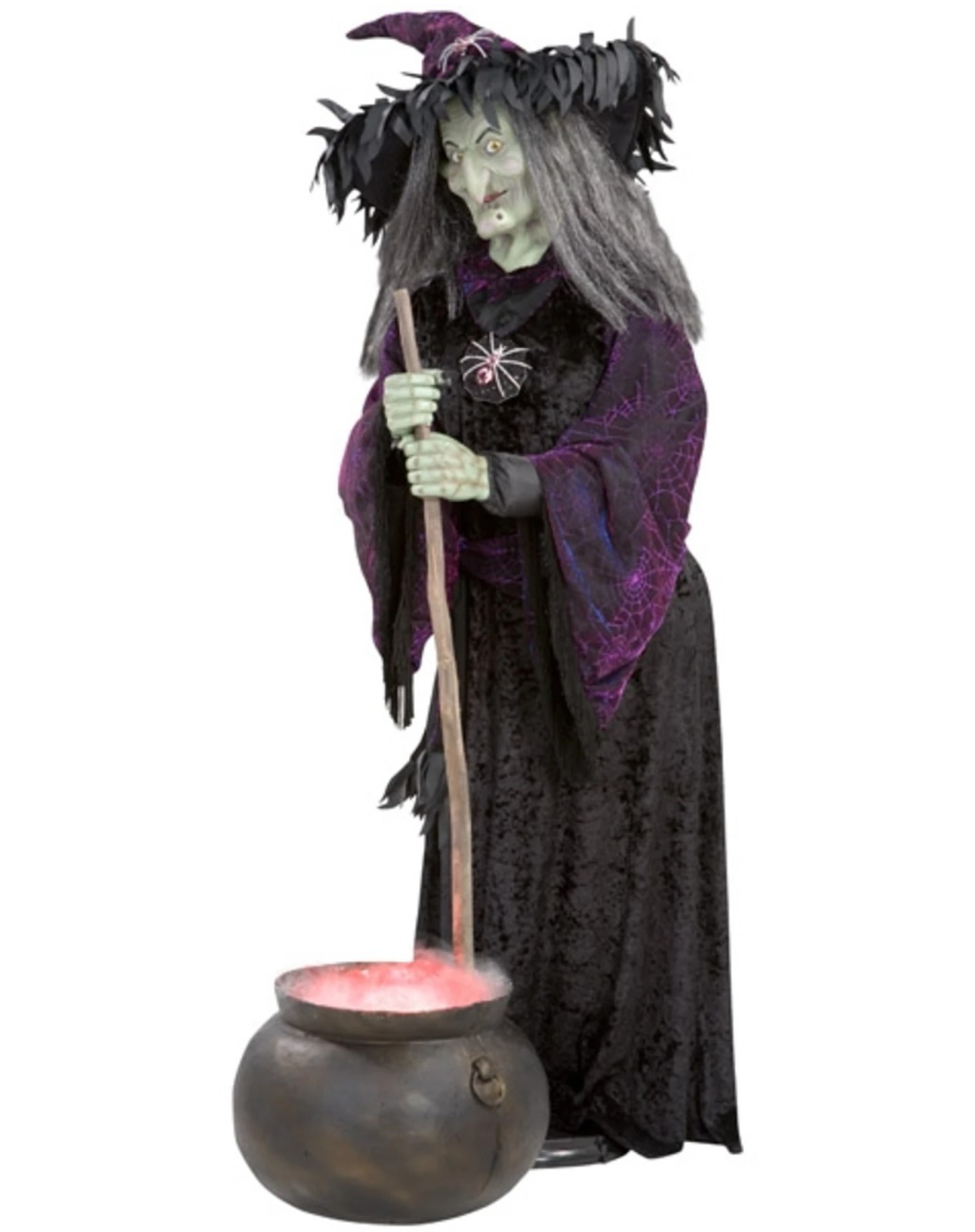 Gemmy Life-Size Animated Cauldron Witch 2008 Halloween Animatronic READ DESC