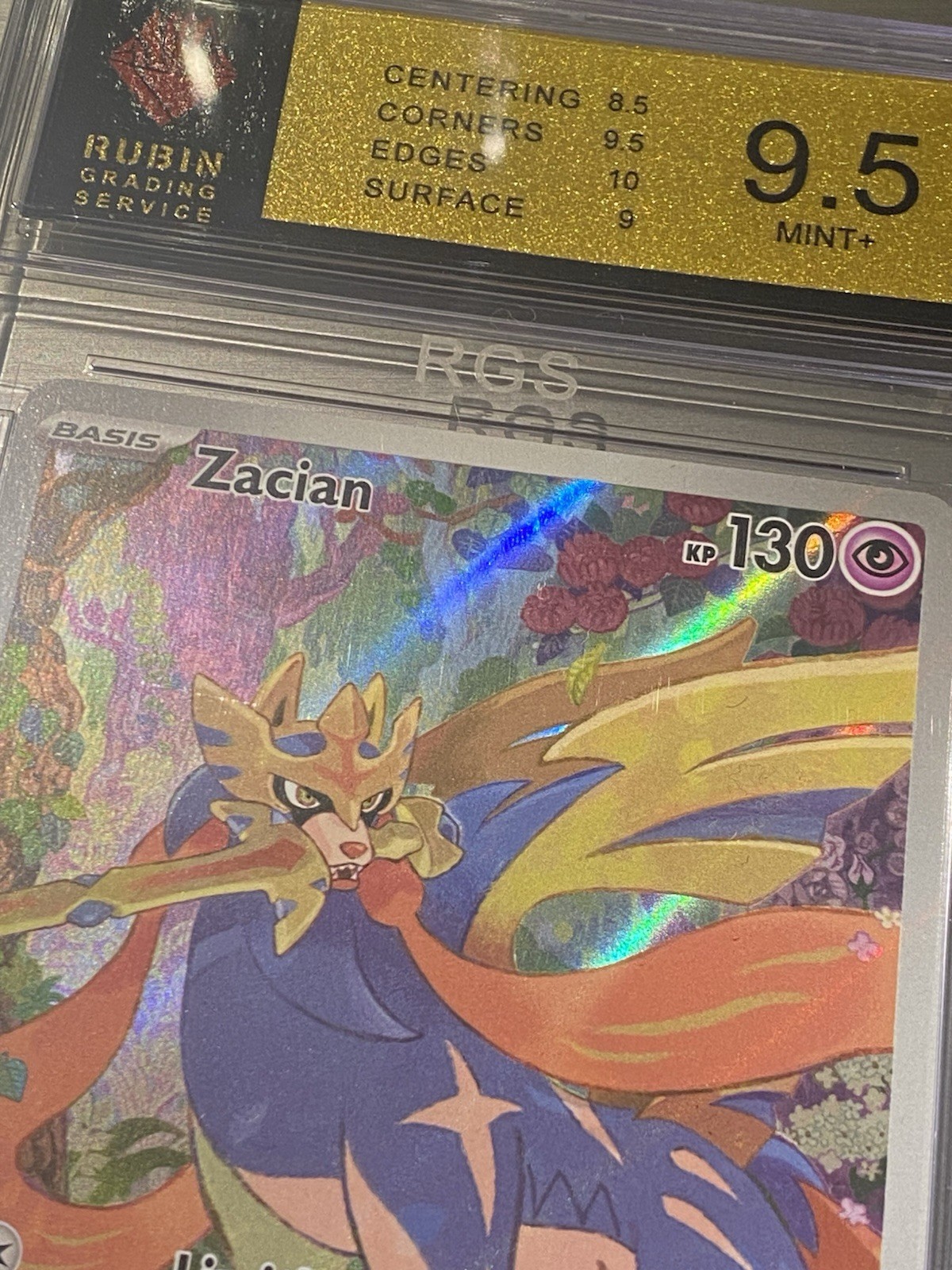 Pokemon Zacian 100/094 Fatal Flames 2025 IR RGS 9.5 Mint+ Slab Excellent Investment