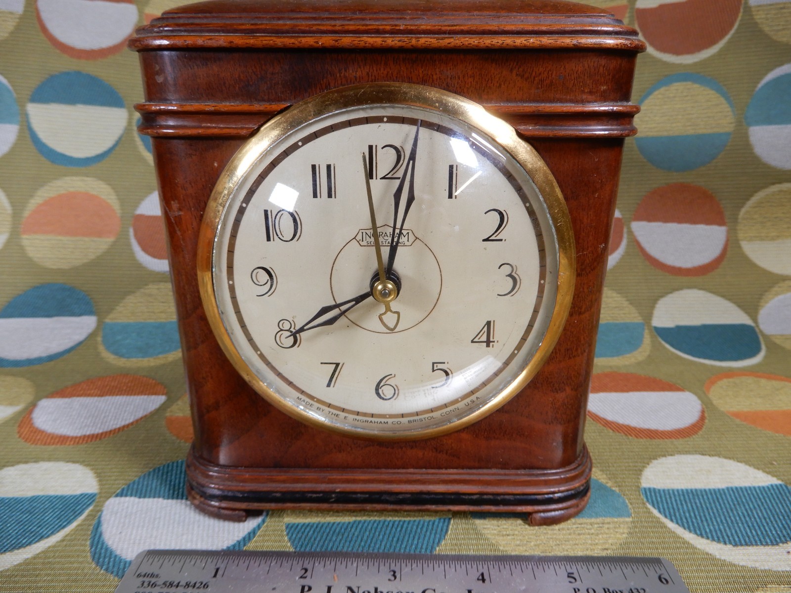 Ingraham SD321 Beautiful Wooden Clock Great Condition Serviced Keeps Good Time
