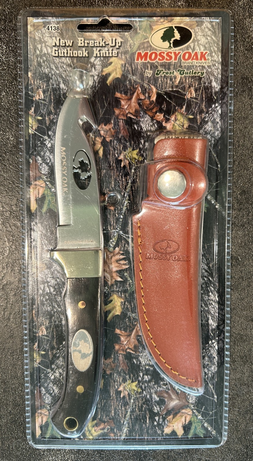 NOS Vintage Mossy Oak New Break-Up Guthook Fixed Knife Frost Cutlery Sheath NIP NOS Vintage Mossy Oak New Break-Up Guthook Fixed Knife Frost Cutlery Sheath NIP