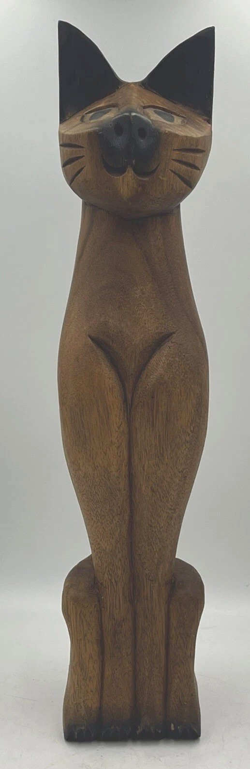 VTG Retro 1960s Hand Carved Solid Teak Wood Cat Sculpture Large (21” x 4”) Decor VTG Retro 1960s Hand Carved Solid Teak Wood Cat Sculpture Large (21” x 4”) Decor