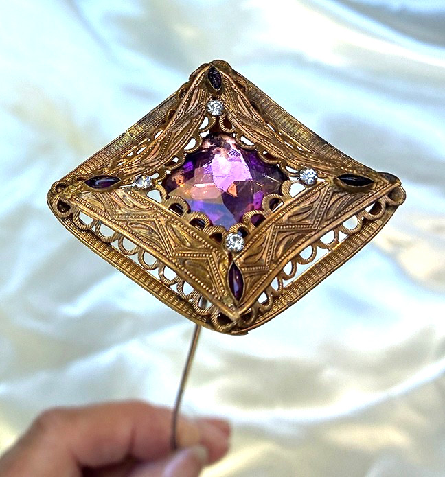Antique Victorian Jeweled Hatpin 12 Antique Victorian Jeweled Hatpin 12