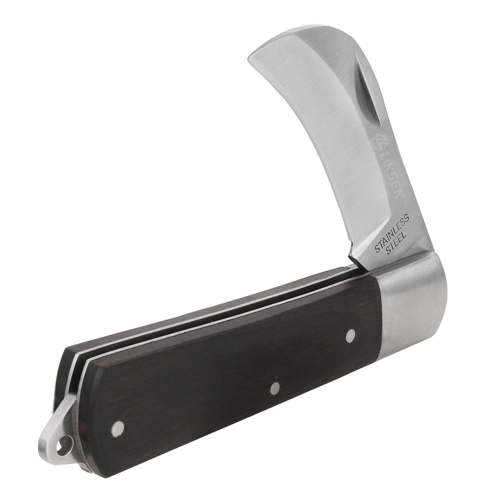 Linsen-Outdoor Black Handle Pruning & Grafting Knife, Stainless Steel Garden ...