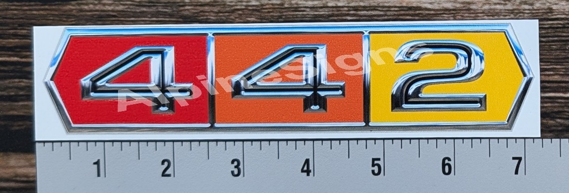 1964 - 1968 Oldsmobile 442 badge sticker decal 7\ 1964 - 1968 Oldsmobile 442 badge sticker decal 7\