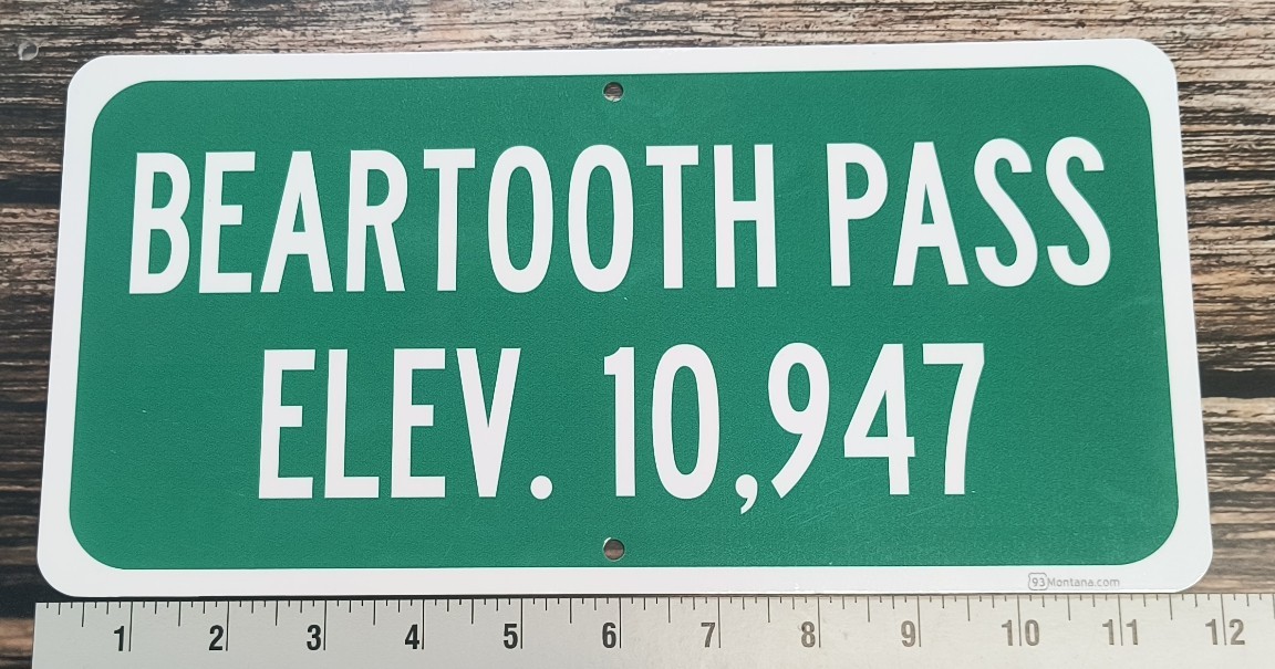 Beartooth Pass Montana Elevation Altitude Highway 212 Route Sign Beartooth Pass Montana Elevation Altitude Highway 212 Route Sign