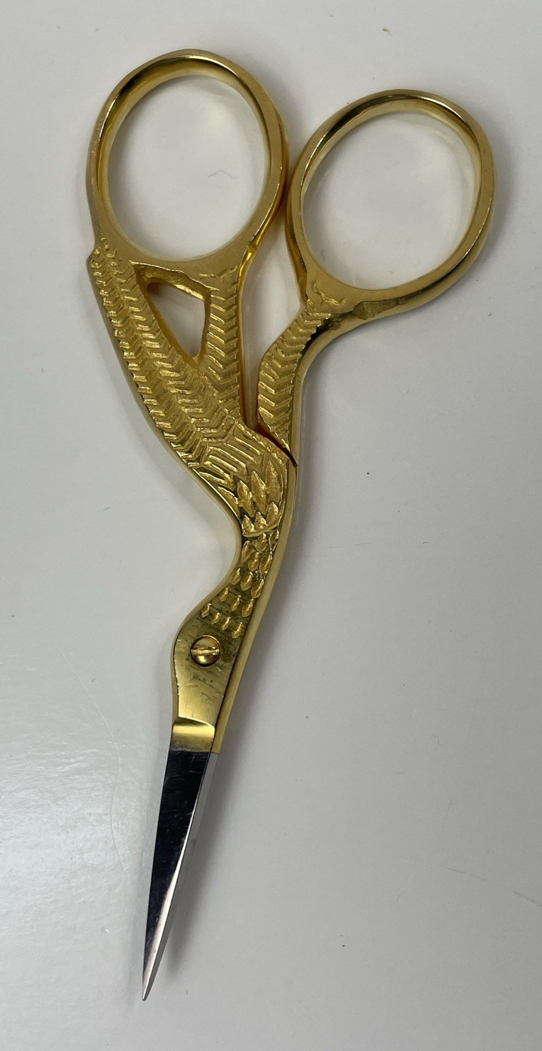 Stork Embroidery Scissors Small Gold-Tone 3.5” Stork Embroidery Scissors Small Gold-Tone 3.5”