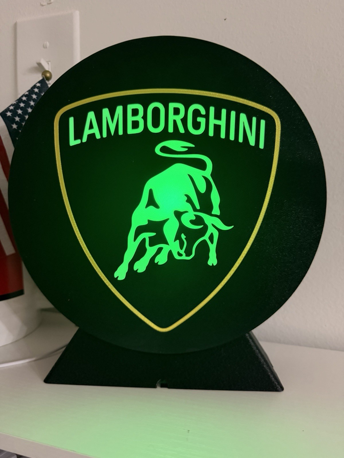 Lamborghini RGB LED Lamp with Remote Control - Official Logo (Desk / Decor)