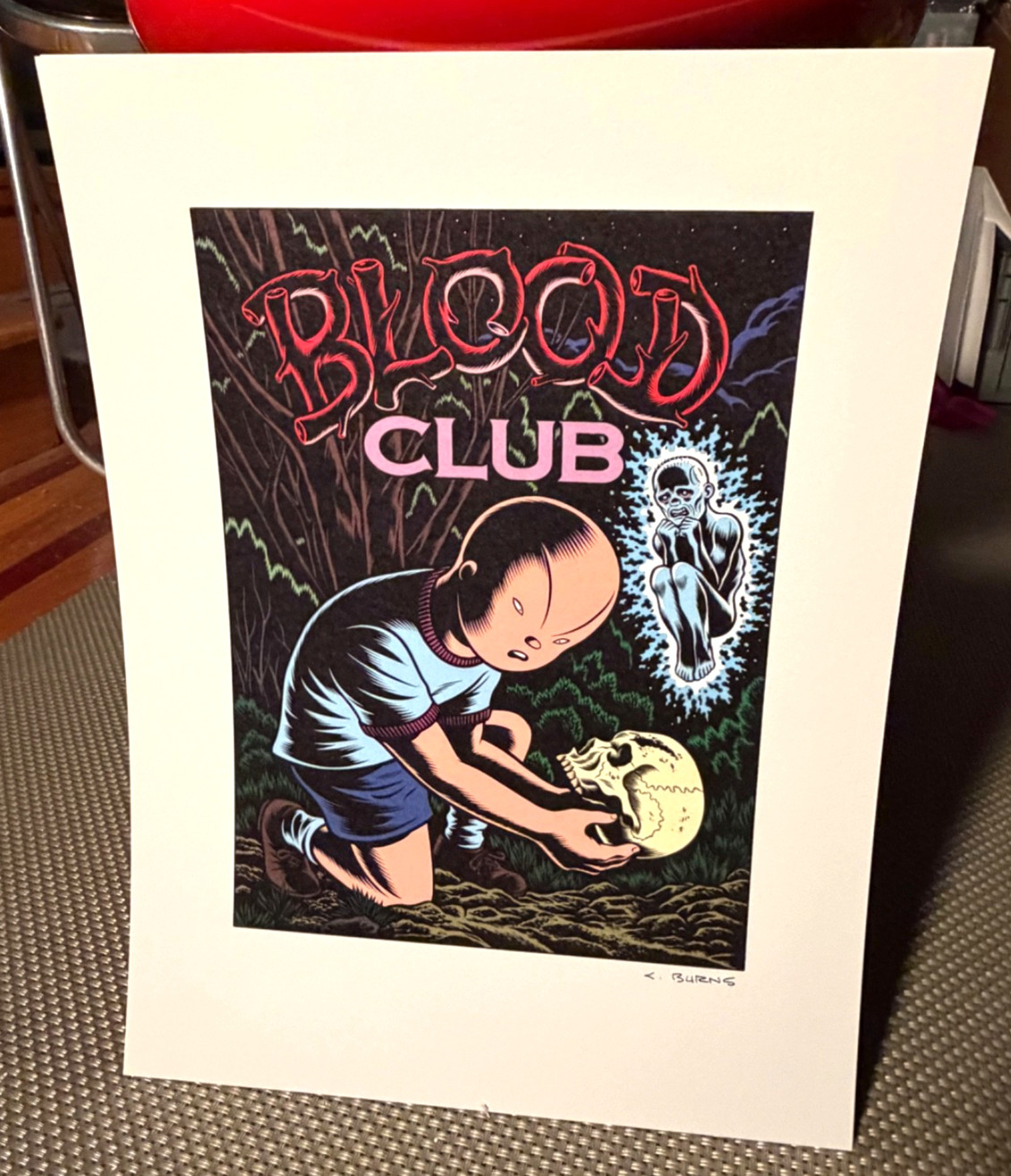 CHARLES BURNS Blood Club art poster four color offset print RAW 30 x 40 cm NEW