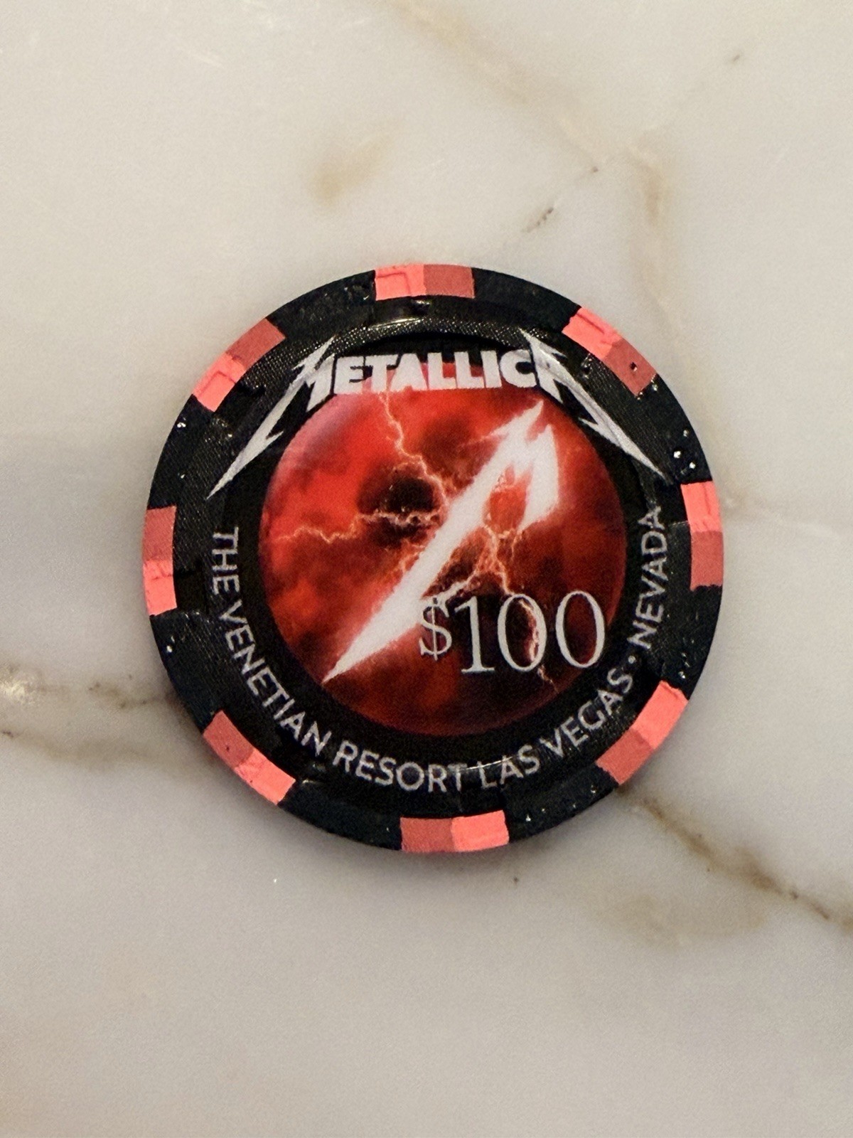 🔥 METALLICA – THE VENETIAN LAS VEGAS – $100 COLLECTIBLE CASINO CHIP 🔥