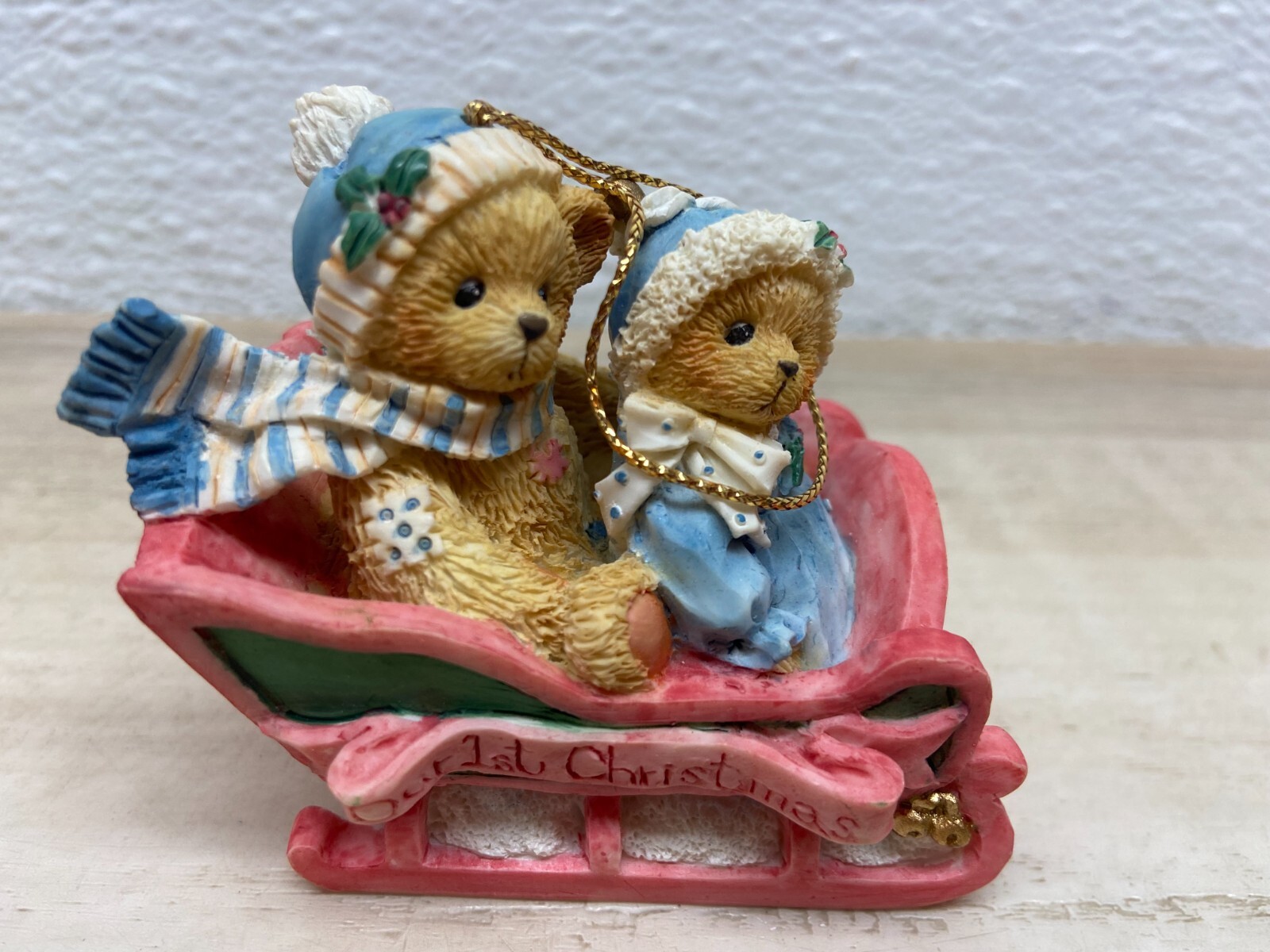 Vintage 1994 Enesco Cherished Teddies Collection Our 1st Christmas Figurine