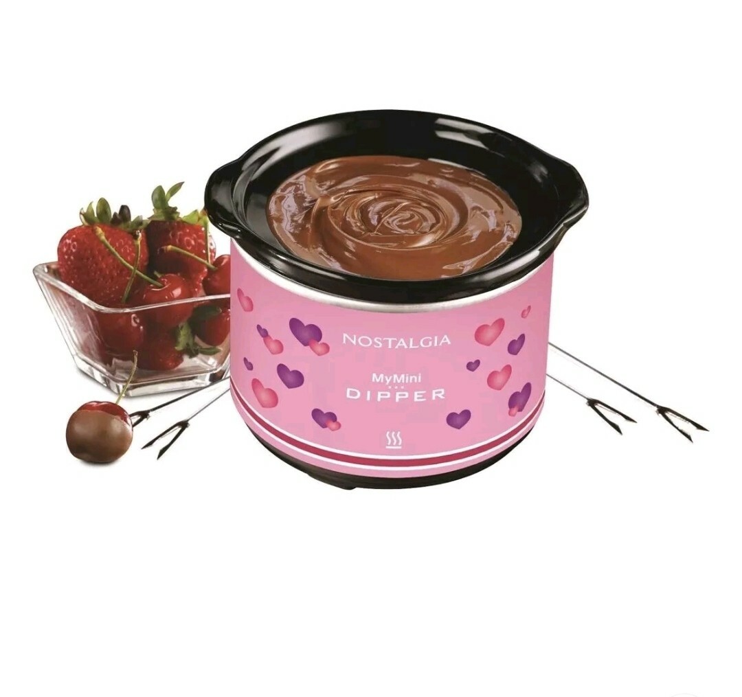 Nostalgia My Mini Chocolate Dipping Pot, Pink Polka Dot