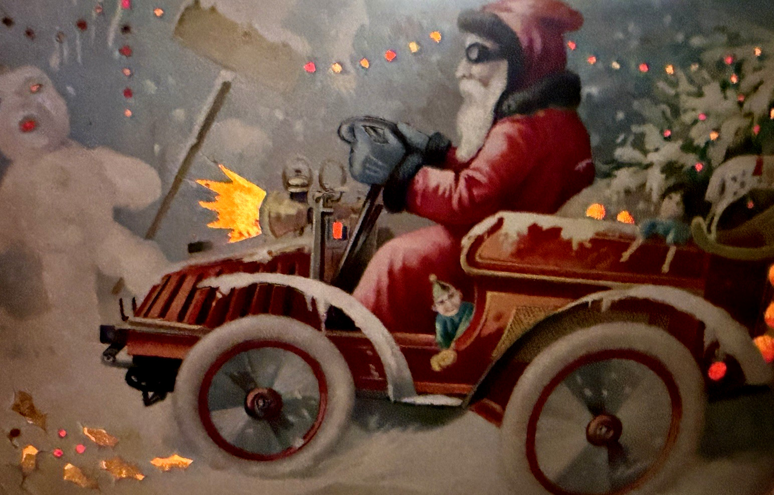 RARE~Hold to Light ~SANTA CLAUS ~Antique ~Novelty HTL Christmas Postcard - RARE~Hold to Light ~SANTA CLAUS ~Antique ~Novelty HTL Christmas Postcard -