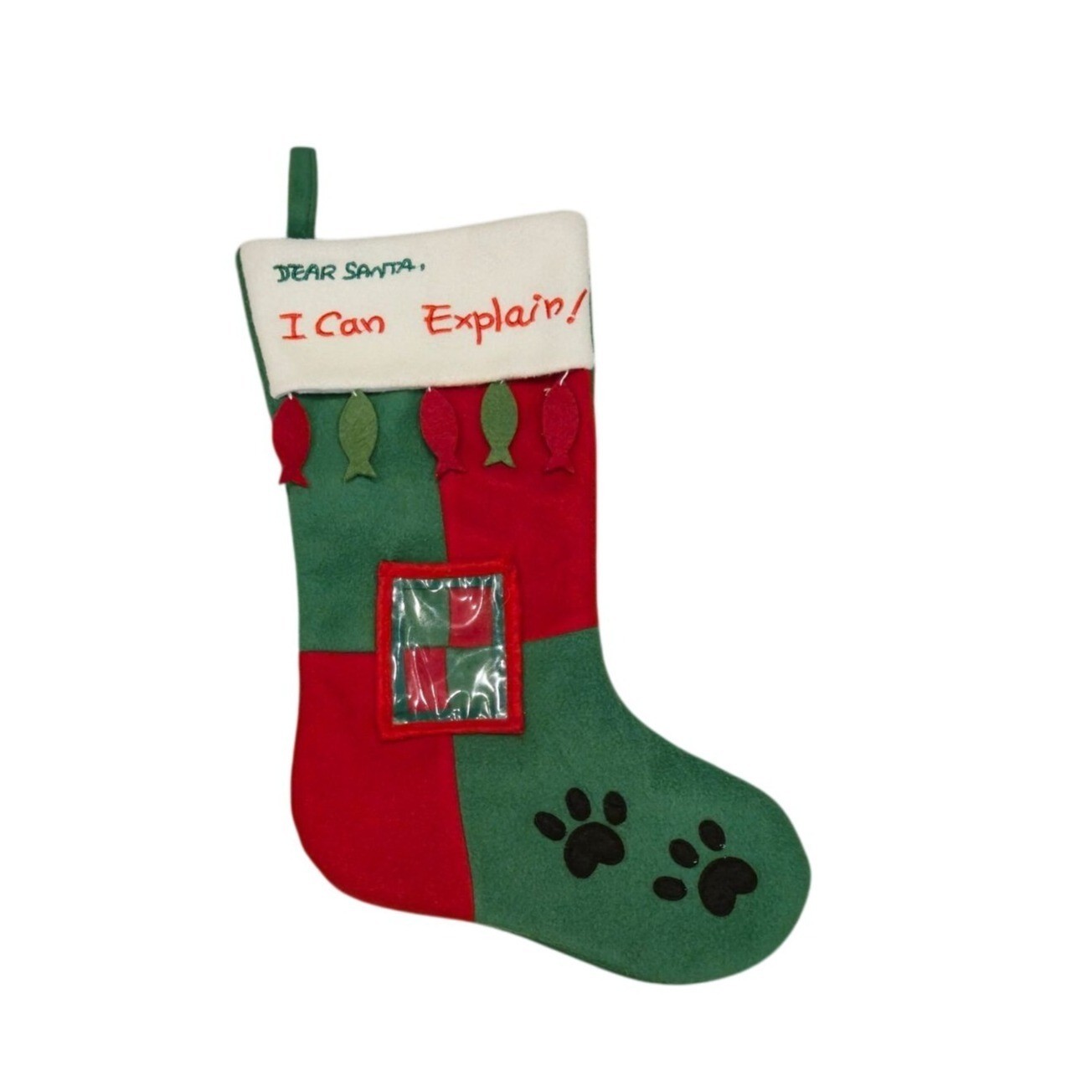Vintage Christmas photo stocking for Pet \