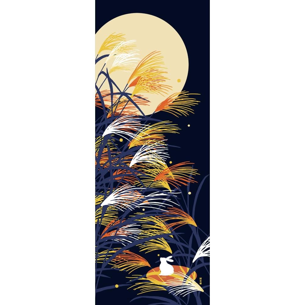 Hamamonyo Illustrated Tenugui (Cotton Towel) Power of the Moon made in Japan Hamamonyo Illustrated Tenugui (Cotton Towel) Power of the Moon made in Japan