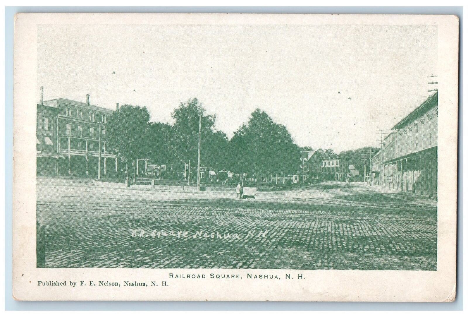 c1905\'s Railroad Square Scene Nashua New Hampshire NH Unposted Building Postcard c1905\'s Railroad Square Scene Nashua New Hampshire NH Unposted Building Postcard