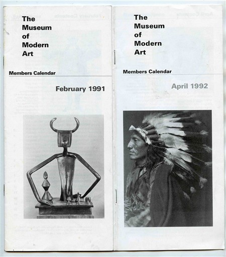 2 The Museum of Modern Art Members Calendars April 1992 & February 1991