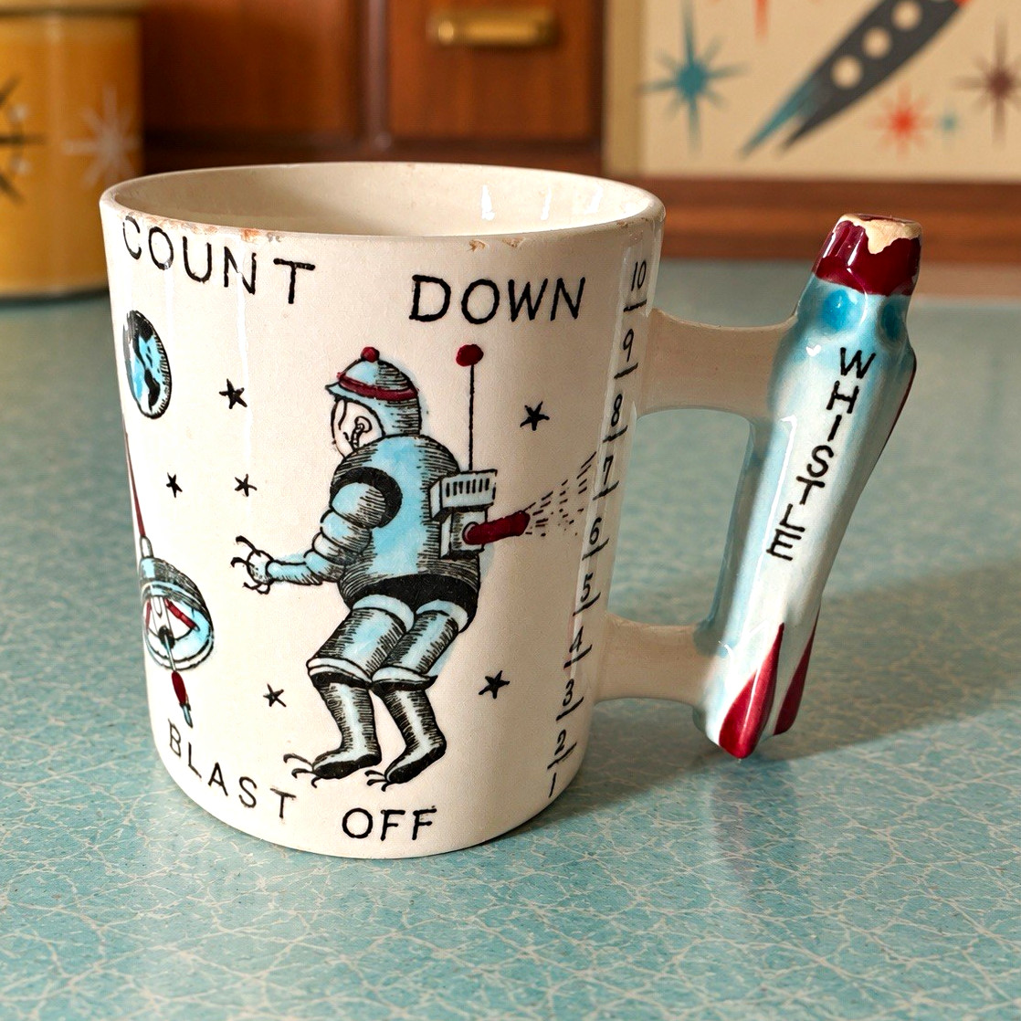 Vintage 1950s Rocket Whistle Cup Japan Atomic Space Age Astronaut Vintage 1950s Rocket Whistle Cup Japan Atomic Space Age Astronaut