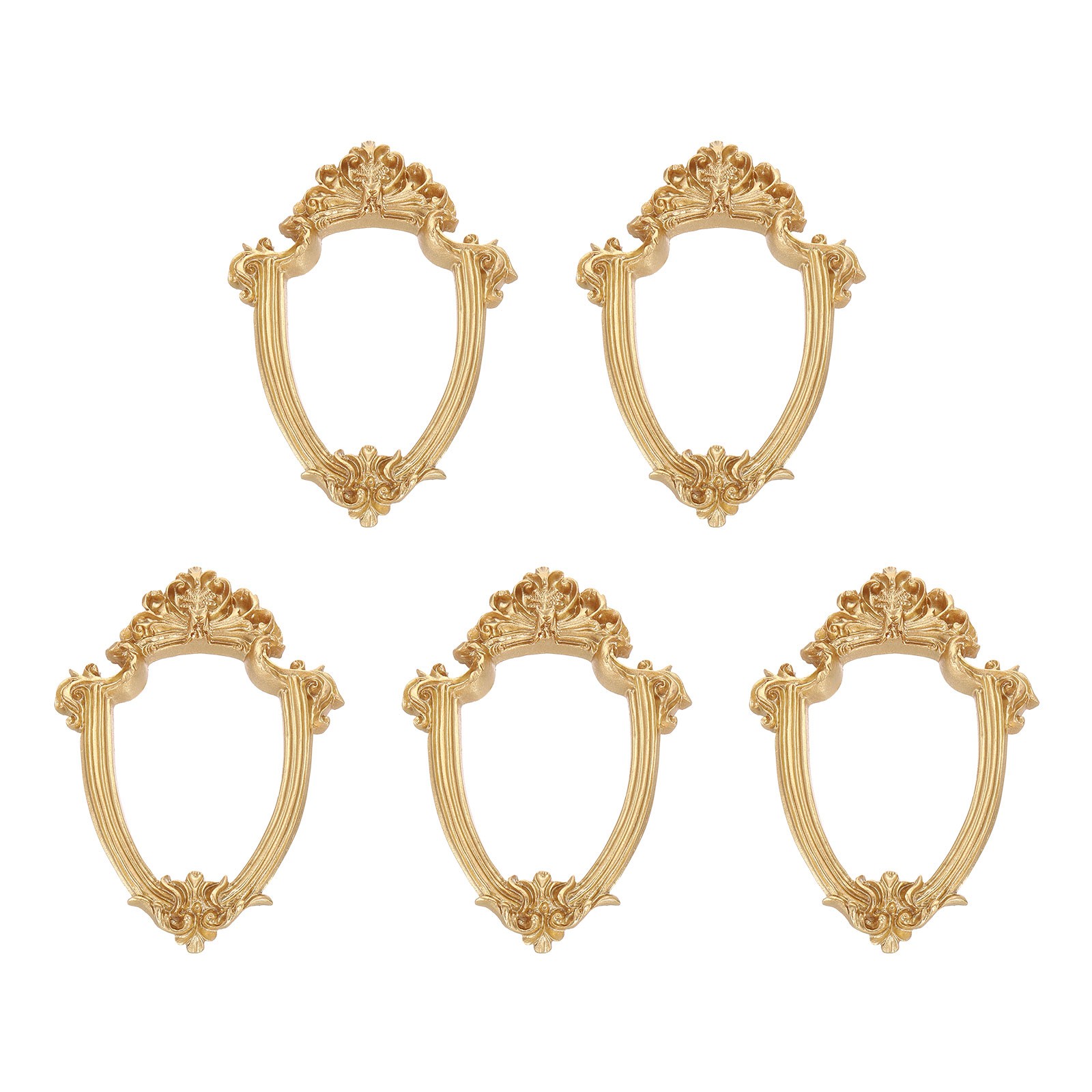5 Pcs Vintage Resin Picture Frames, 2.8\'\' x 1.8\'\' Mini Picture Frames, Gold