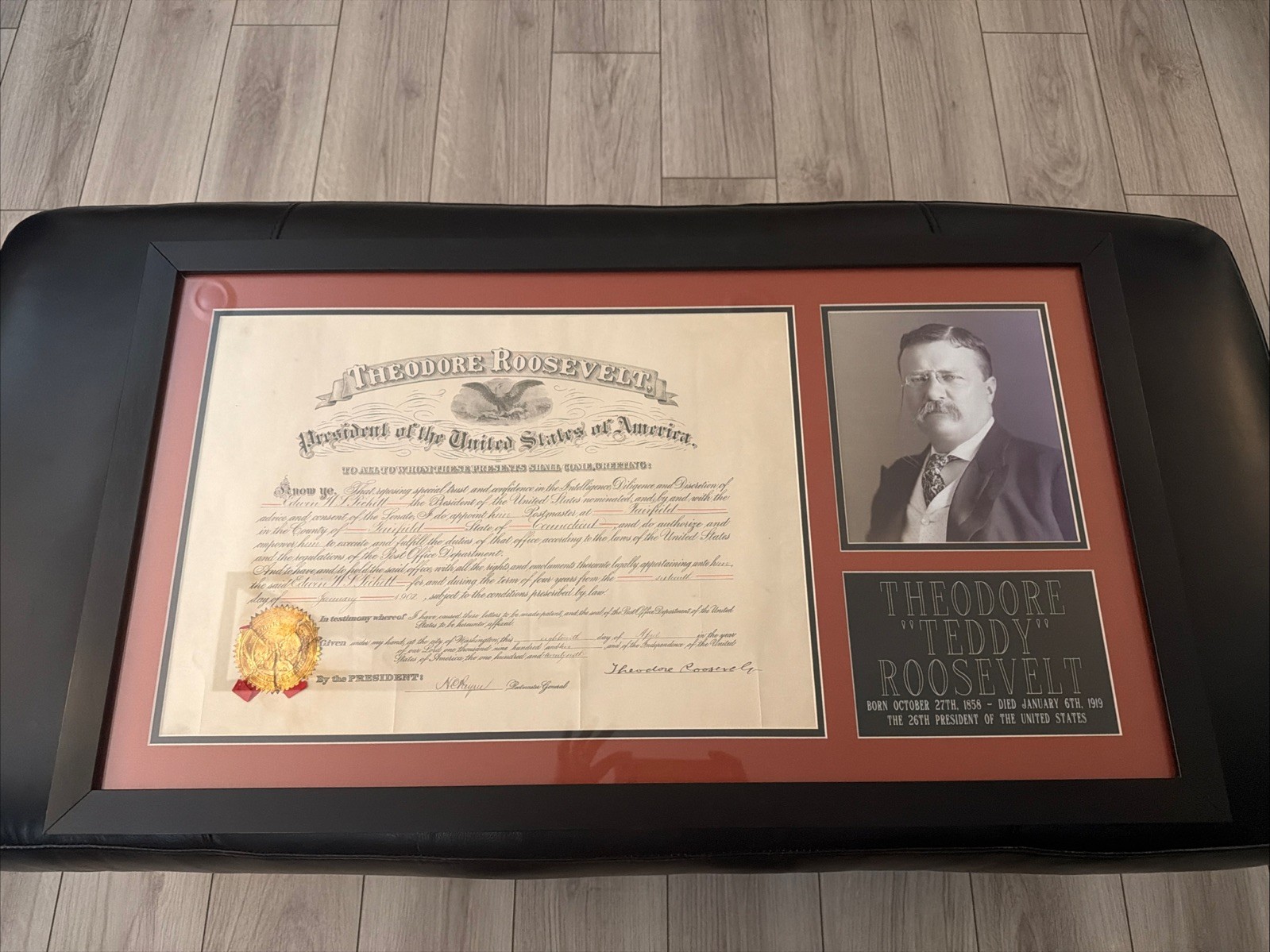 President Theodore Roosevelt Signed Appointment Document Custom Framed PSA President Theodore Roosevelt Signed Appointment Document Custom Framed PSA