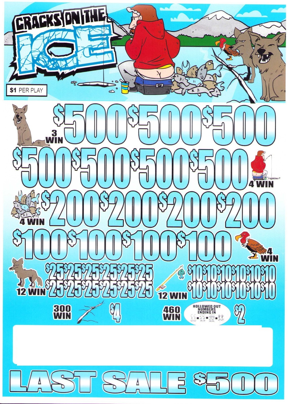 Pull Tab Tickets - Jar - Game - Cracks on the Ice - 10,020 ct