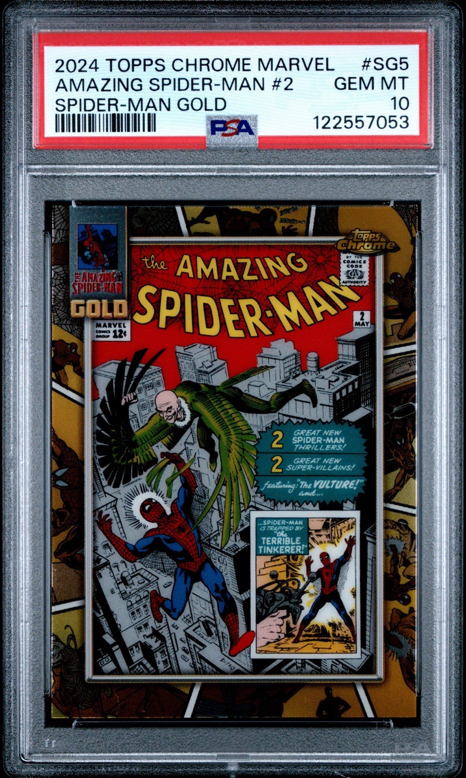 2024 Topps Chrome Marvel Spider-Man #SG-5 Amazing Spider-Man #2 Gold PSA 10 2024 Topps Chrome Marvel Spider-Man #SG-5 Amazing Spider-Man #2 Gold PSA 10