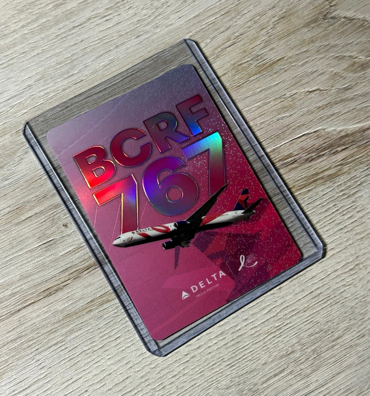 Delta Air Lines BCRF Breast Cancer Research Foundation Boeing 767 Card card 80 Delta Air Lines BCRF Breast Cancer Research Foundation Boeing 767 Card card 80