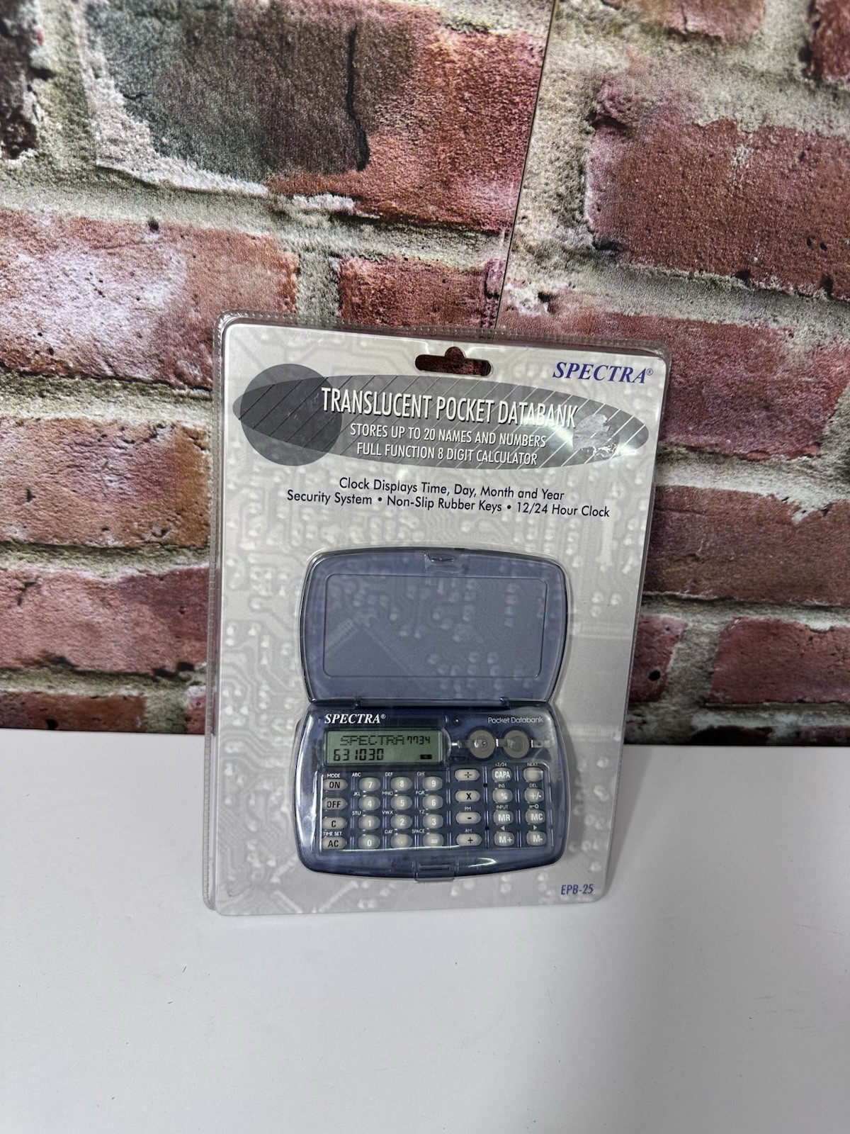 Vintage Spectra EPB-25 Translucent Pocket Databank Calculator NOS Sealed