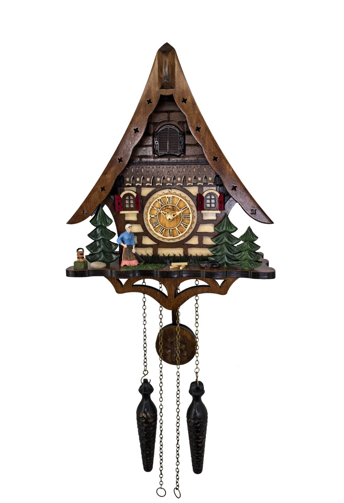 Handcrafted Black Forest Cuckoo Clock Farming Scene Quartz German Design Musical Handcrafted Black Forest Cuckoo Clock Farming Scene Quartz German Design Musical